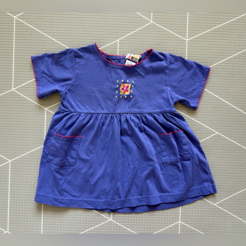 Circo|Baby girl/toddler vintage dress in Blue-Purple with Embroidered Design• - Picture 4 of 7